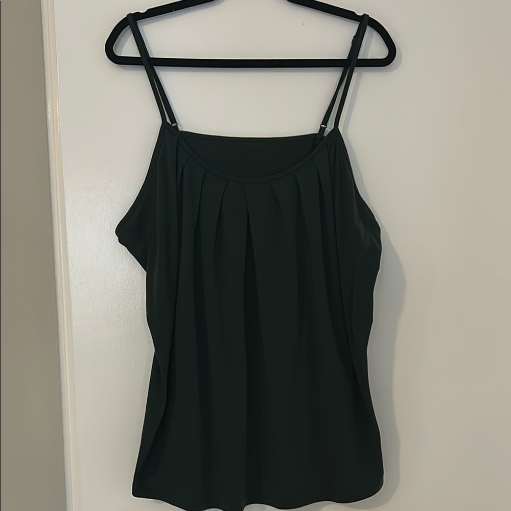 SHEIN Green Pleated Camisole Top